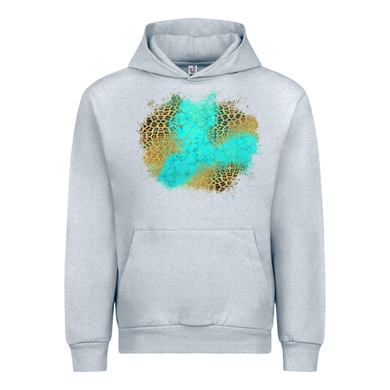 Turquoise Leopard Patch Urban Hoodie by Jasminsmagicworld | Teevron