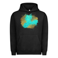 Pigment Black turquoise leopard patch Urban Hoodie - Jasminsmagicworld