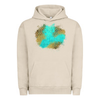 Pigment French Oak turquoise leopard patch Urban Hoodie - Jasminsmagicworld