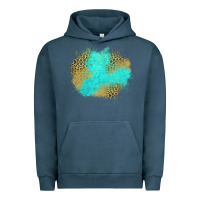 Pigment Midnight Navy turquoise leopard patch Urban Hoodie - Jasminsmagicworld