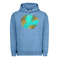 Pigment Pebble Blue turquoise leopard patch Urban Hoodie - Jasminsmagicworld