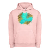 Pigment Salmon turquoise leopard patch Urban Hoodie - Jasminsmagicworld
