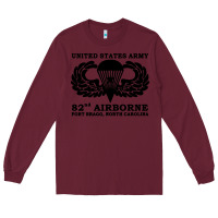 Burgundy army 82nd airborne Long Sleeve Tee - linhVisuals