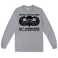 Heather Grey army 82nd airborne Long Sleeve Tee - linhVisuals