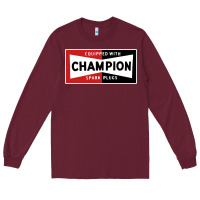 Burgundy champion spark plugs company Long Sleeve Tee - linhVisuals