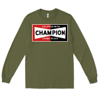 Army Green champion spark plugs company Long Sleeve Tee - linhVisuals