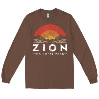 Chestnut retro zion national park us vintage utah adventure hiking Long Sleeve Tee - linhVisuals