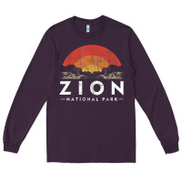 Plum retro zion national park us vintage utah adventure hiking Long Sleeve Tee - linhVisuals
