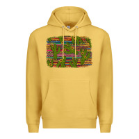 Antique Gold cinco de mayo sunflower and cactus background Premium Hoodie - Artiststas