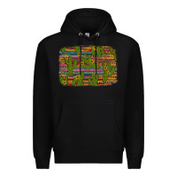 Black cinco de mayo sunflower and cactus background Premium Hoodie - Artiststas