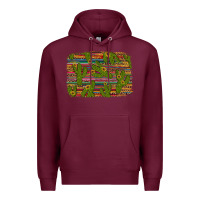 Burgundy cinco de mayo sunflower and cactus background Premium Hoodie - Artiststas