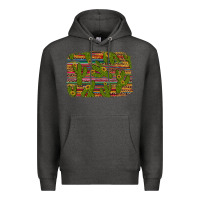 Charcoal Heather cinco de mayo sunflower and cactus background Premium Hoodie - Artiststas