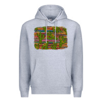 Heather Grey cinco de mayo sunflower and cactus background Premium Hoodie - Artiststas