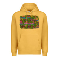 Mustard cinco de mayo sunflower and cactus background Premium Hoodie - Artiststas