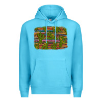 Ocean Blue cinco de mayo sunflower and cactus background Premium Hoodie - Artiststas