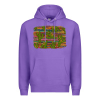 Purple cinco de mayo sunflower and cactus background Premium Hoodie - Artiststas