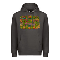Smoke cinco de mayo sunflower and cactus background Premium Hoodie - Artiststas