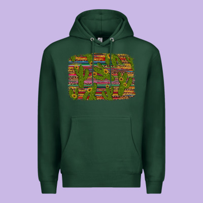 Cinco De Mayo Sunflower And Cactus Background Premium Hoodie Designed By Artiststas