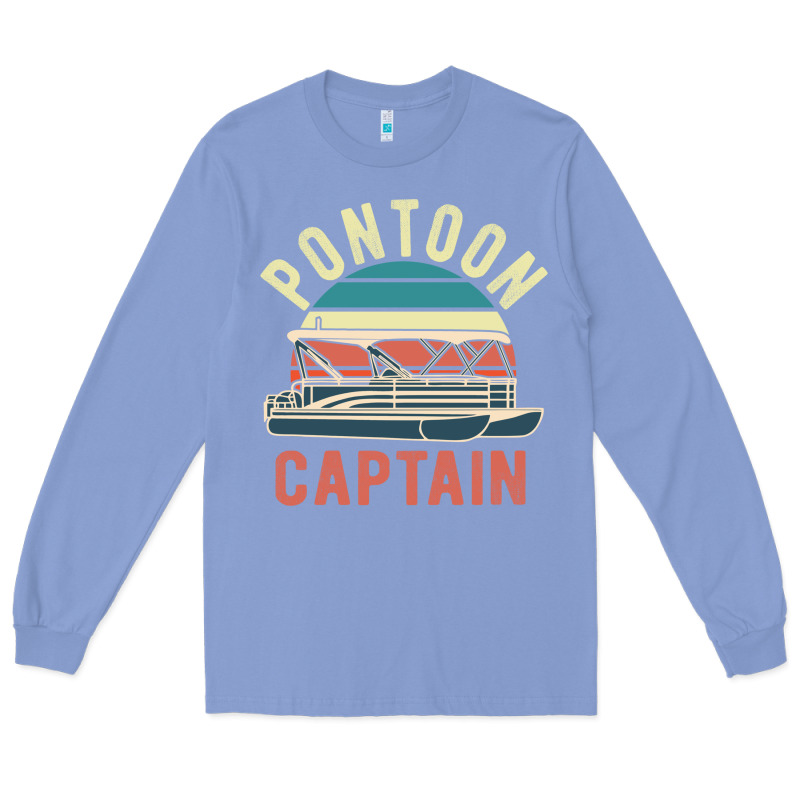 Pontoon Captain Vintage Boating Party Funny Gift For Pontooning Lover Long Sleeve Tee by linhVisuals | Teevron