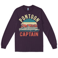 Plum pontoon captain vintage boating party funny gift for pontooning lover Long Sleeve Tee - linhVisuals