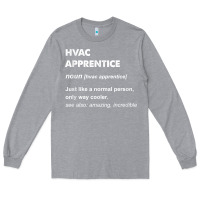 Heather Grey hvac apprentice t shirt Long Sleeve Tee - linhVisuals