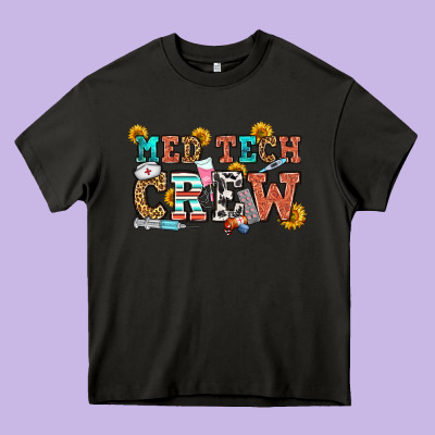 Med Tech Crew Heavy Core Tee Designed By Oliviacreatesart