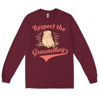 Respect The Groundhog Happy Groundhog Day Vintage Long Sleeve Tee | Teevron