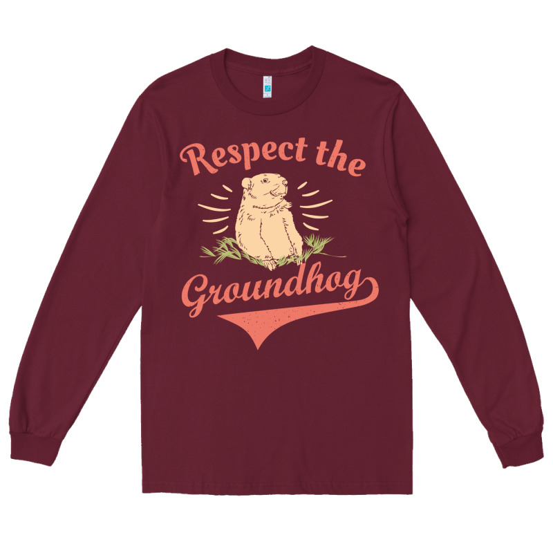 Respect The Groundhog Happy Groundhog Day Vintage Long Sleeve Tee by linhVisuals | Teevron