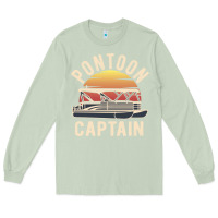 Matcha retro pontoon captain of the boat funny river cruising gift for pontoo Long Sleeve Tee - linhVisuals