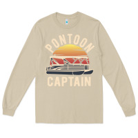 Mushroom retro pontoon captain of the boat funny river cruising gift for pontoo Long Sleeve Tee - linhVisuals