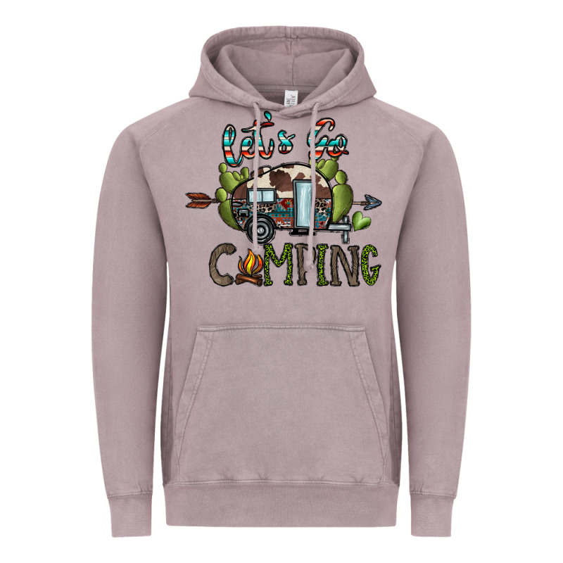 Let's Go Camping Vintage Hoodie by CowhideDigitalArt | Teevron