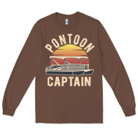Chestnut retro pontoon captain of the boat funny river cruising gift for pontoo Long Sleeve Tee - linhVisuals