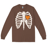Chestnut skeleton rib case orange pumpkin heart vintage halloween anatomy costu Long Sleeve Tee - linhVisuals