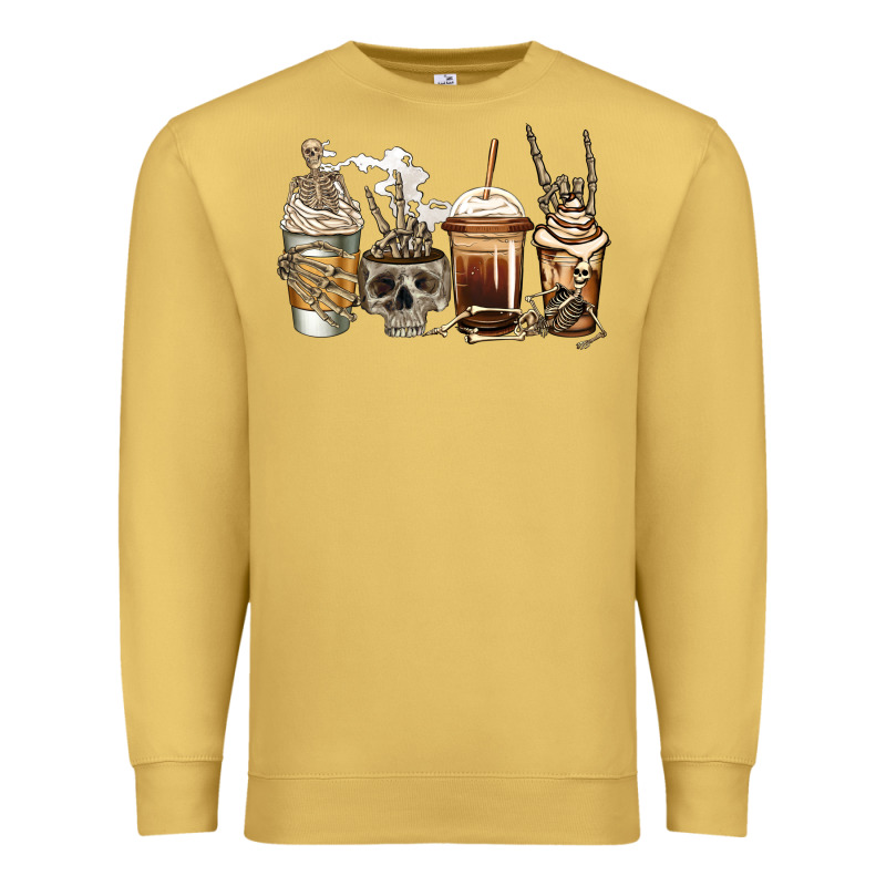 Skeleton Coffee Premium Sweatshirt by Jasminsmagicworld | Teevron