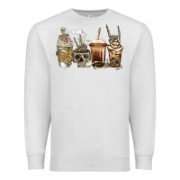Oatmeal Heather skeleton coffee Premium Sweatshirt - Jasminsmagicworld