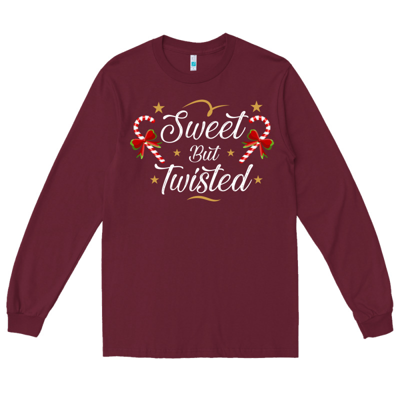 Sweet But Twisted Candy Cane Christmas Humor Funny And Cute Gifts For Long Sleeve Tee by linhVisuals | Teevron