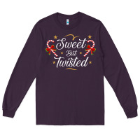 Plum sweet but twisted candy cane christmas humor funny and cute gifts for Long Sleeve Tee - linhVisuals