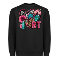 Black rt respiratory therapist hearts Heavyweight Sweatshirt - Jasminsmagicworld
