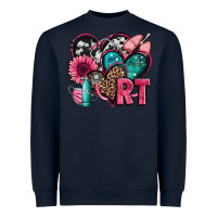 Navy rt respiratory therapist hearts Heavyweight Sweatshirt - Jasminsmagicworld