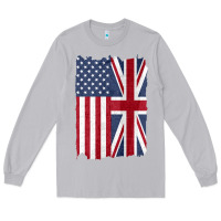 Moon Dust united states with united kingdom flag mix us and uk union jack Long Sleeve Tee - linhVisuals