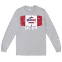 Moon Dust us eh american canadian flag canada day leaf with usa flag inside Long Sleeve Tee - linhVisuals