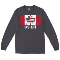 Smoke us eh american canadian flag canada day leaf with usa flag inside Long Sleeve Tee - linhVisuals