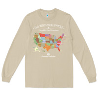Mushroom us national parks map colorful with all 59 national parks Long Sleeve Tee - linhVisuals