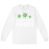 White wash your hands green germs graphic Long Sleeve Tee - linhVisuals
