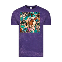 Cloud Purple western cowgirl seamless pattern Vintage Tee - BundleAndBundleShop