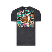 Vintage Black western cowgirl seamless pattern Vintage Tee - BundleAndBundleShop