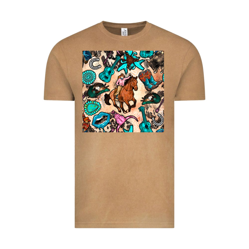 Western Cowgirl Seamless Pattern Vintage Tee by BundleAndBundleShop | Teevron