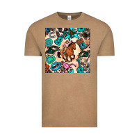 Vintage Coffee western cowgirl seamless pattern Vintage Tee - BundleAndBundleShop