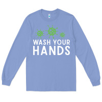 Colony Blue wash your hands green germs graphic Long Sleeve Tee - linhVisuals