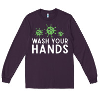 Plum wash your hands green germs graphic Long Sleeve Tee - linhVisuals